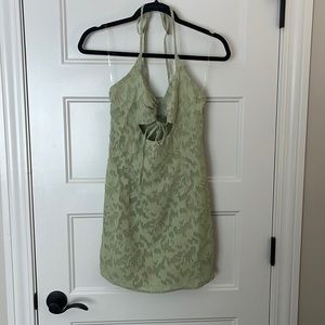 Princess Polly, green sun dress, halter straps, cut out, size 2, NWT